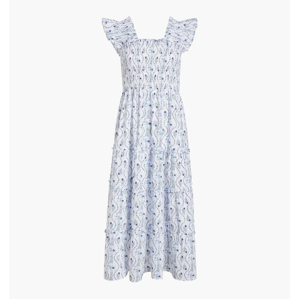 Hill House Home The Ellie Nap Dress - Blue Vine Stripe Size LBlue Vine Stripe /